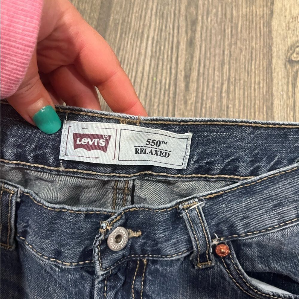 Levis Boys 550 Tapered Leg Jeans Relaxed Blurk Wash Blue Size 10 Husky 30 X 26 - Picture 4 of 11